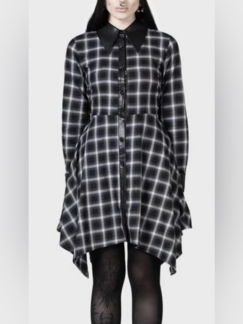 Killstar Black Plaid Dress Women’s Size Small